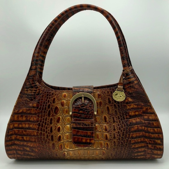 Brahmin Handbags - Brahmin Metallic Toasted Almond Crocodile Bag